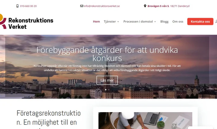 Головна сторінка сайту Rekonstruktionsverket