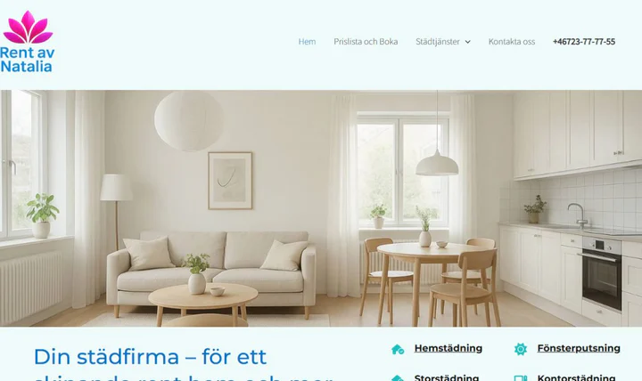 Головна сторінка сайту Rent av Natalia